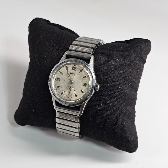 Vtg Wyler Incaflex Stainless Mens Manual Wind Stretch Expanding Bracelet - Picture 1 of 11
